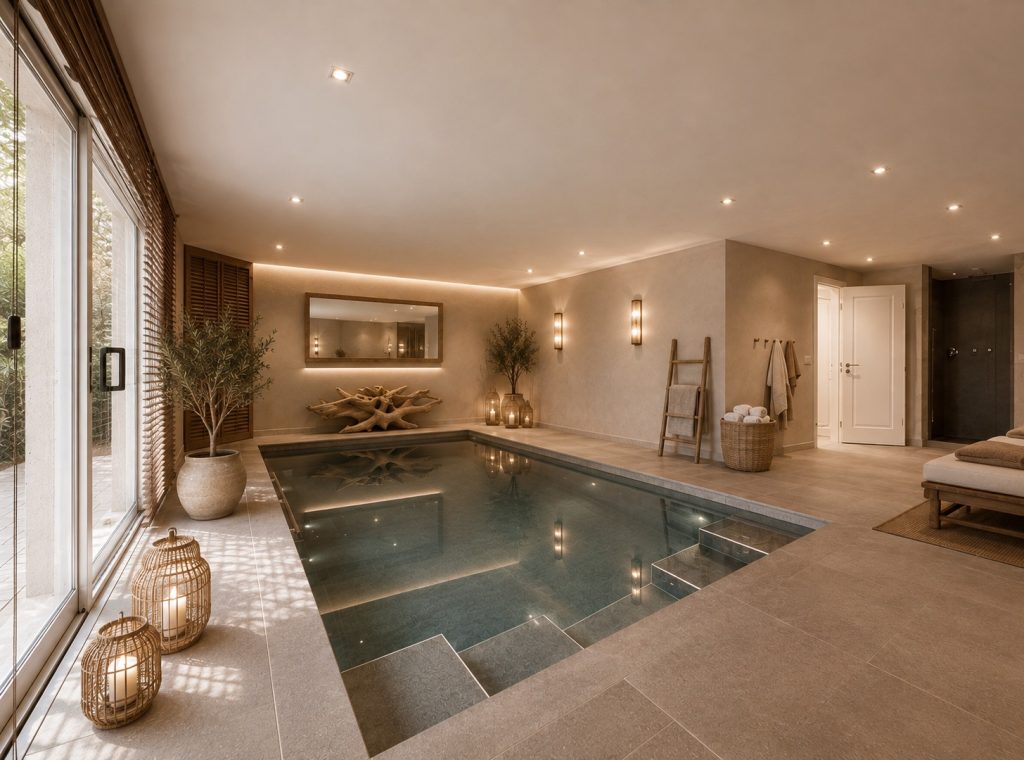 Indoor-Pool im Zen-Spa-Bereich, Villa München-Oberföhring