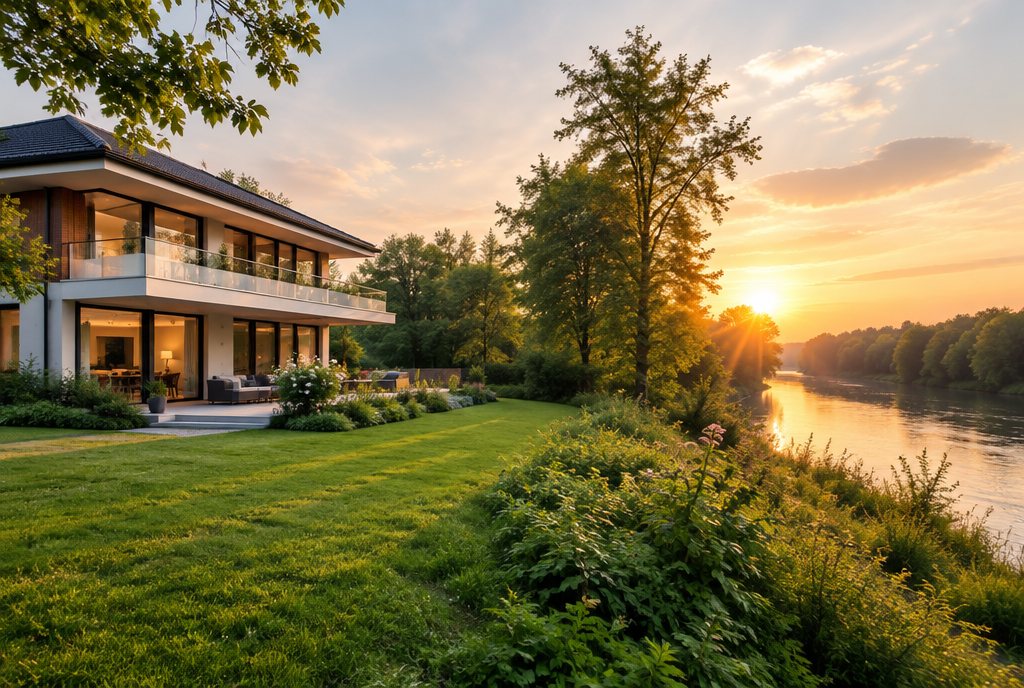 Moderne Villa am Isarhochufer in Oberföhring