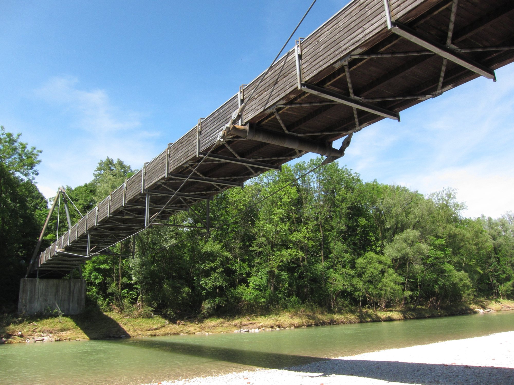 Isarsteg in Ismaning über die Isar