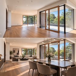 Staging and Original Wohnzimmer