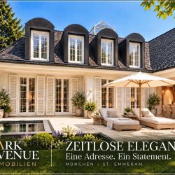 Gartenseite mit Terrasse, Villa St. Emmeram (Visualisierung)