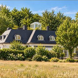Exterior view of the garden villa in Munich-Oberföhring (visualisation)